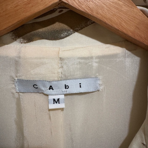 Cabi Wimbledon Courtside Trench Coat Cream/Gold/Brown Cotton/Linen - Picture 5 of 11